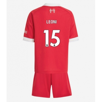 Billige Fotballdrakt Liverpool Giovanni Leoni #15 Replika Hjemmedraktsett Barn 2025-26 Kortermet (med bukser)